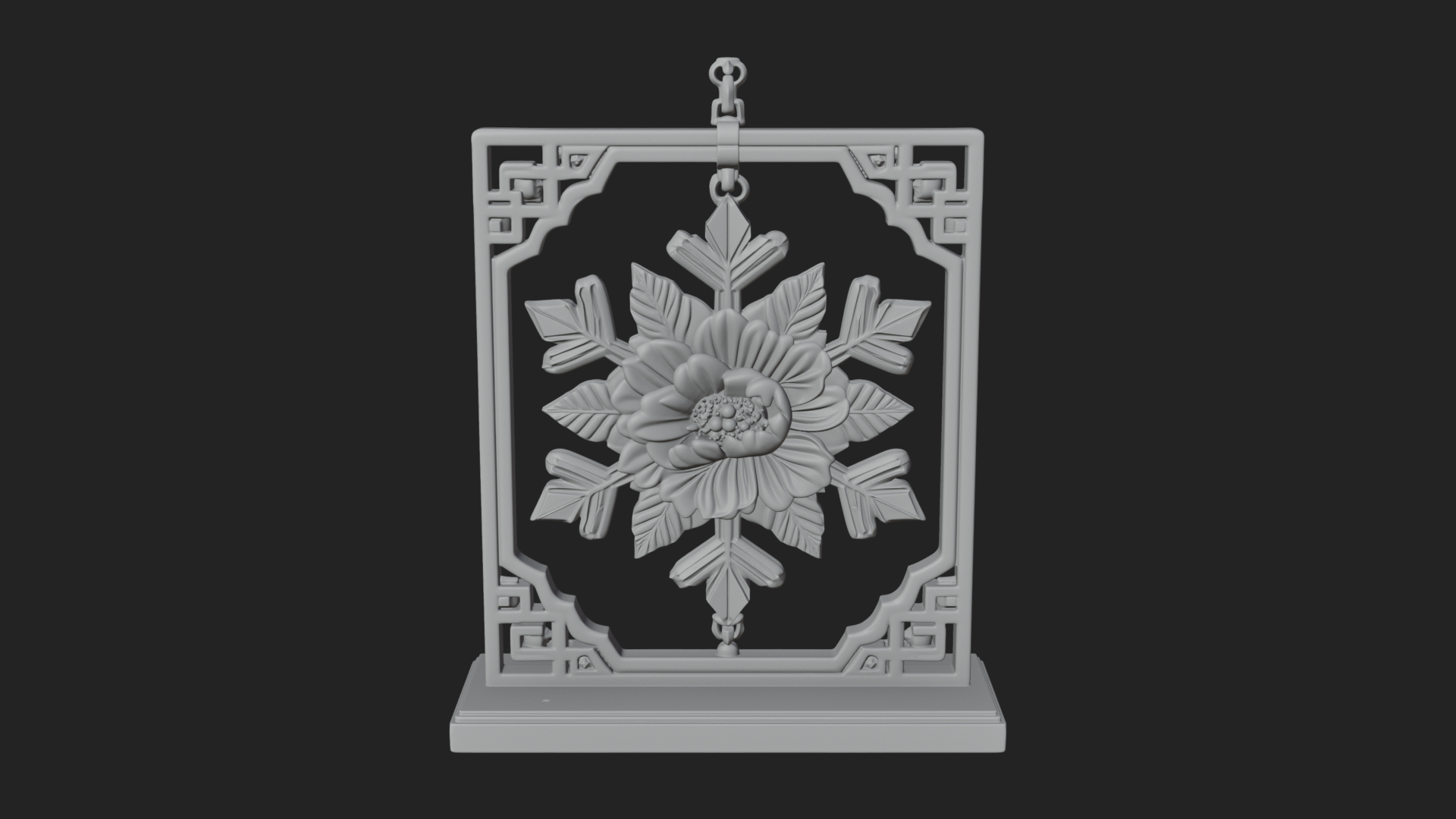Carved Snowflake Ornament Design 1 3D Print Model 3D Model