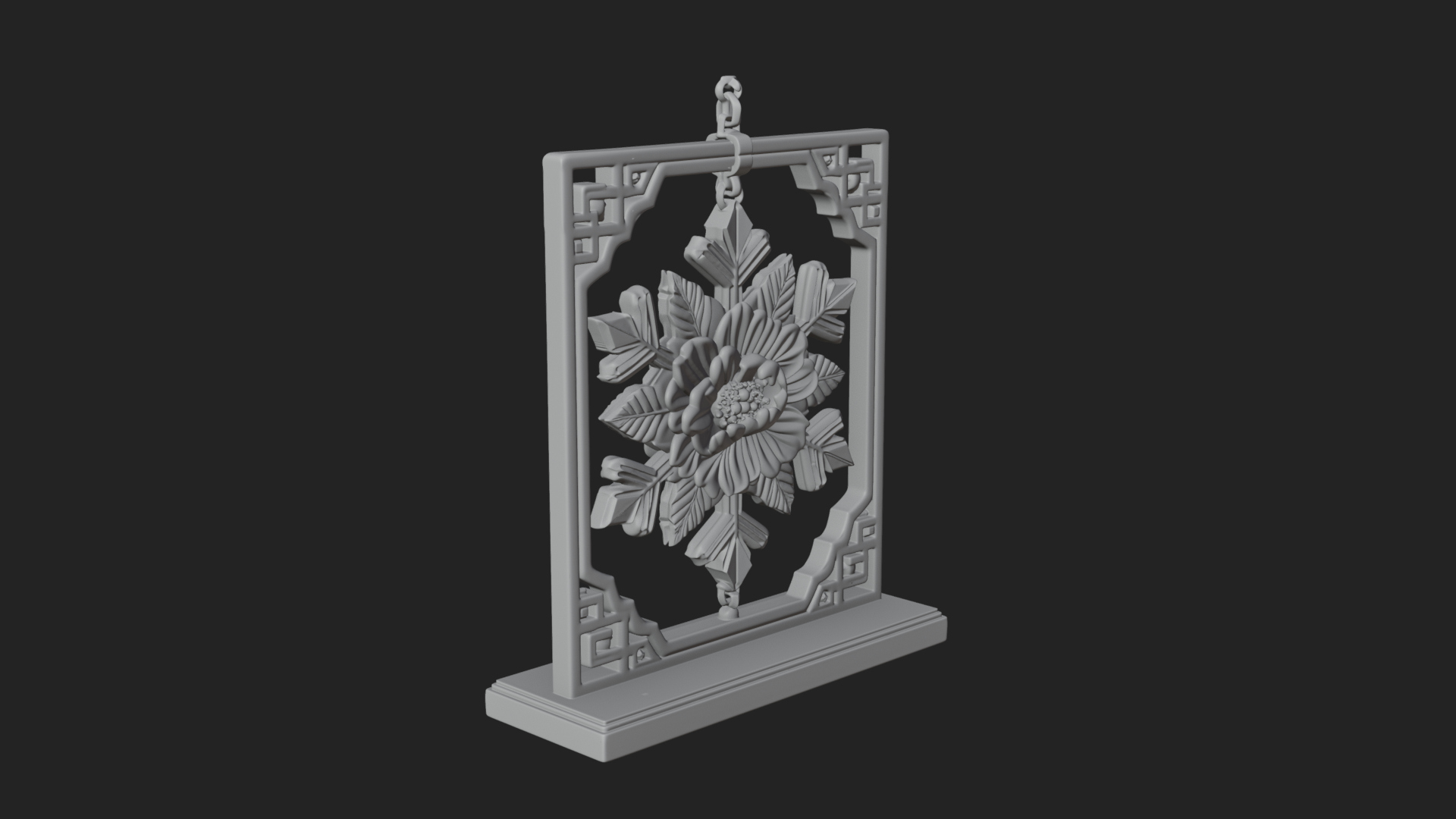 Carved Snowflake Ornament Design 1 3D Print Model 3D Model