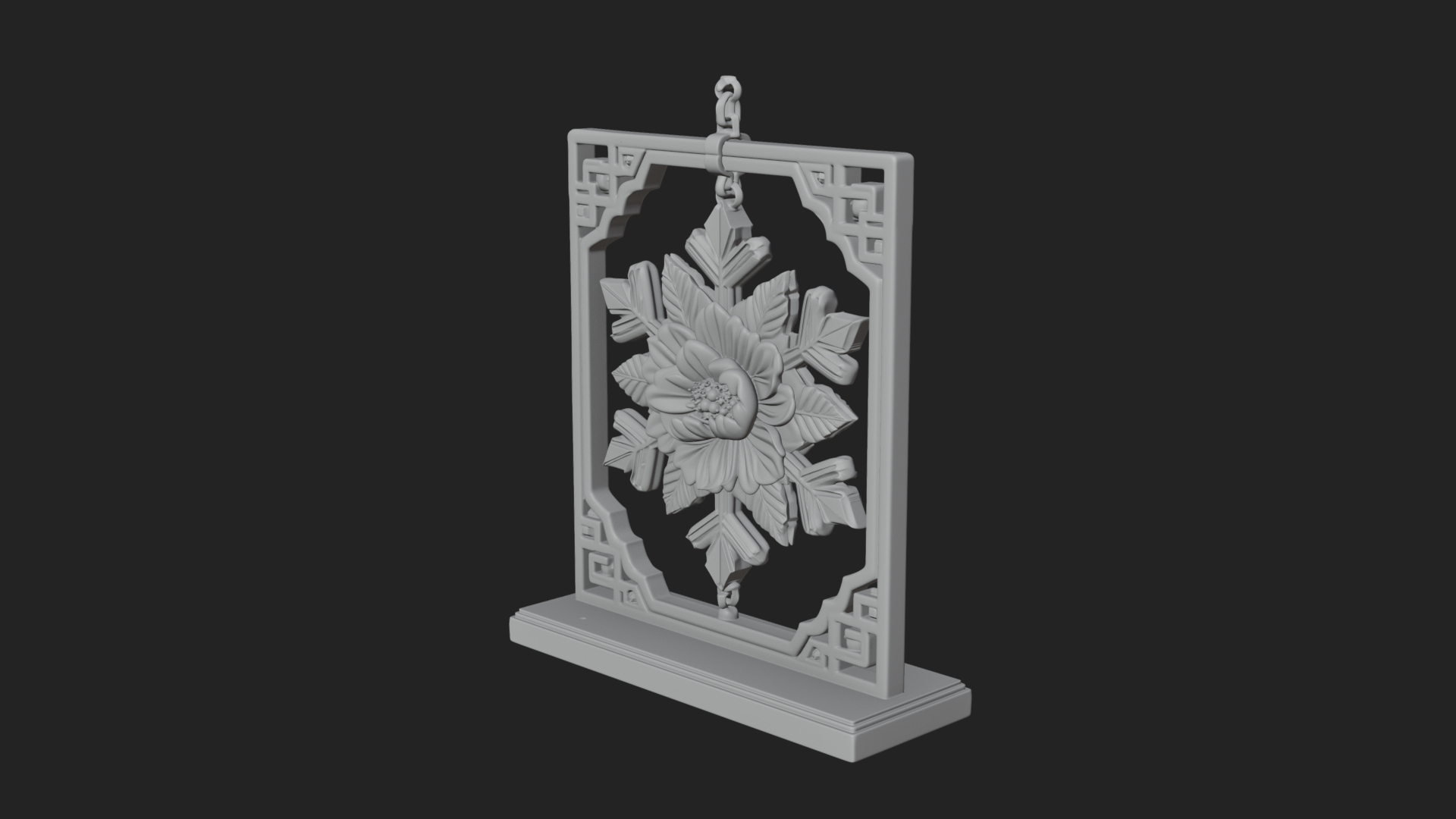 Carved Snowflake Ornament Design 1 3D Print Model 3D Model