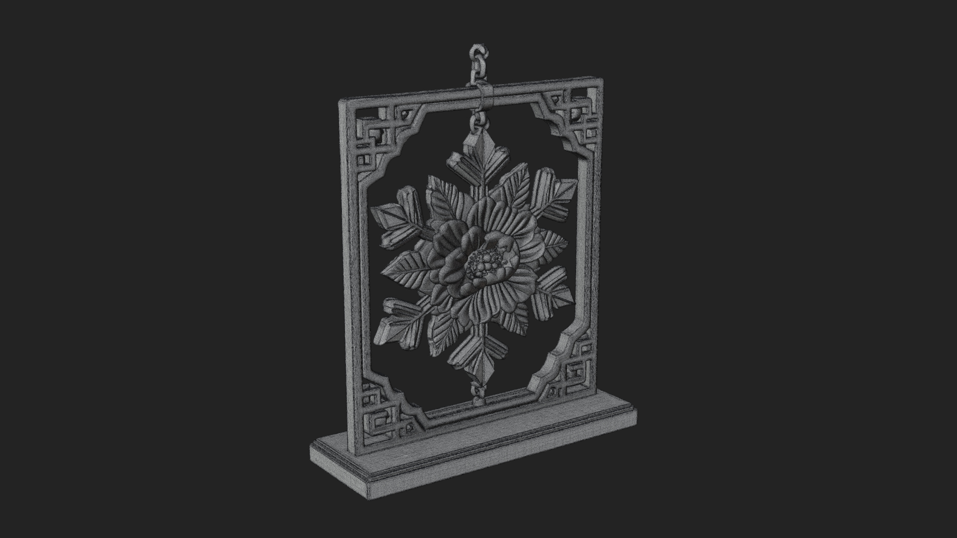 Carved Snowflake Ornament Design 1 3D Print Model 3D Model