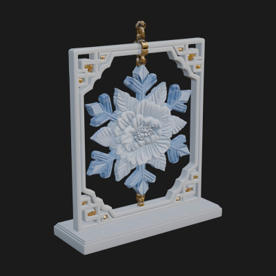 Carved Snowflake Ornament Design 1 3D Print Model