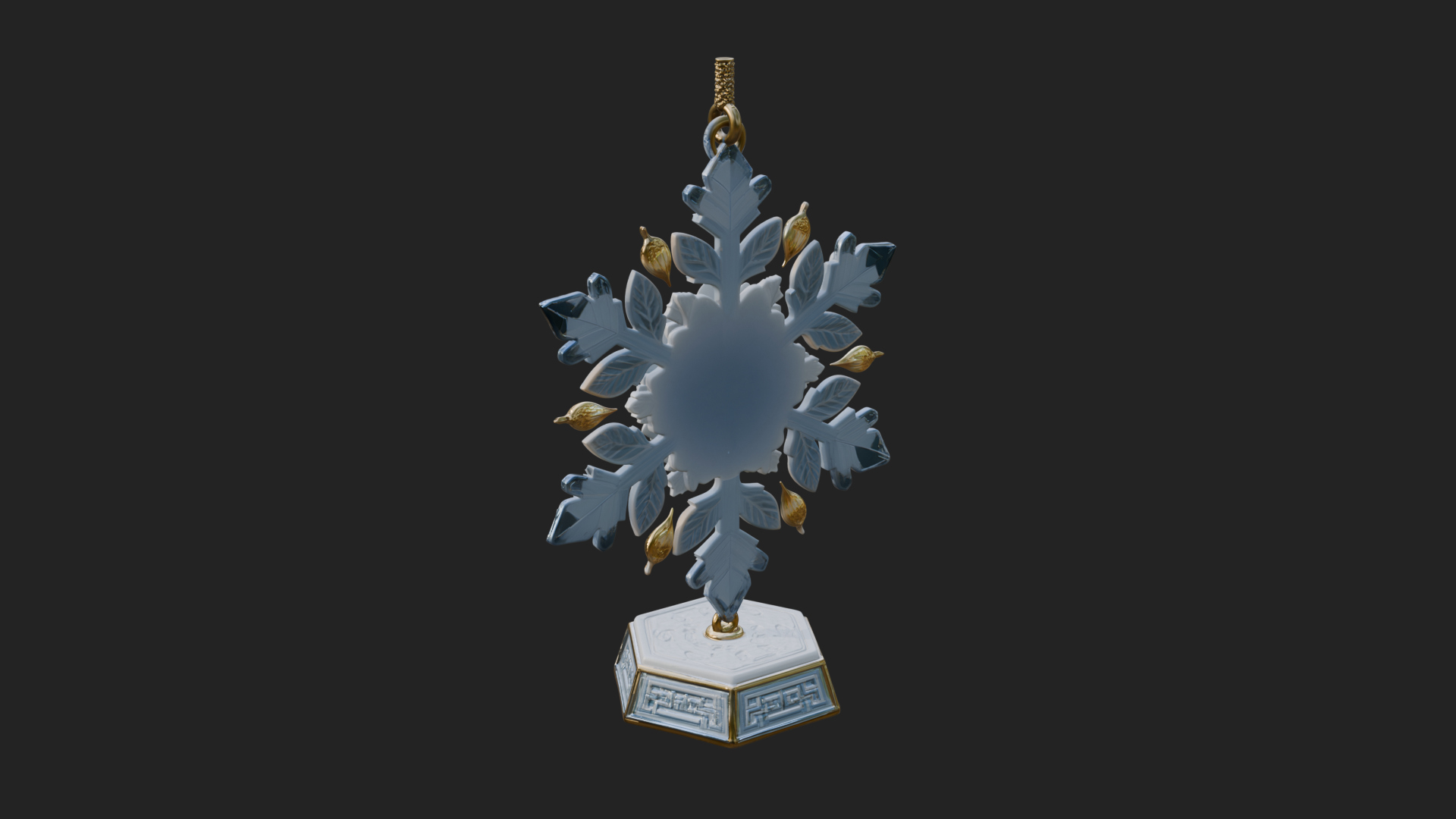 Carved Snowflake Ornament Design 2 3D Print Model 3D Model