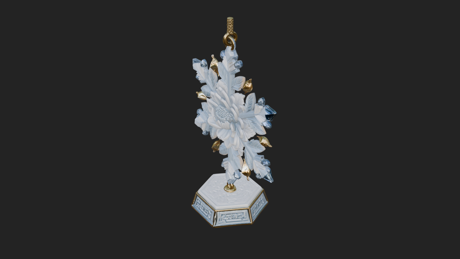 Carved Snowflake Ornament Design 2 3D Print Model 3D Model