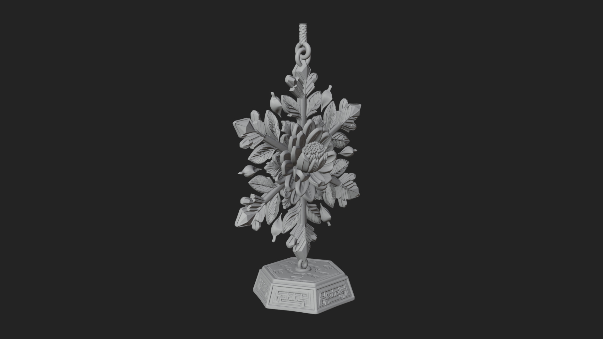 Carved Snowflake Ornament Design 2 3D Print Model 3D Model