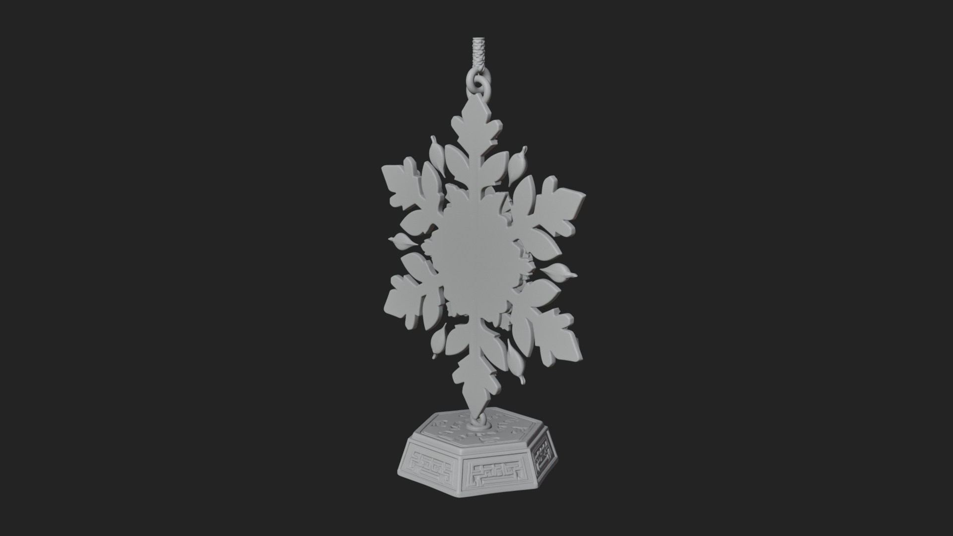 Carved Snowflake Ornament Design 2 3D Print Model 3D Model