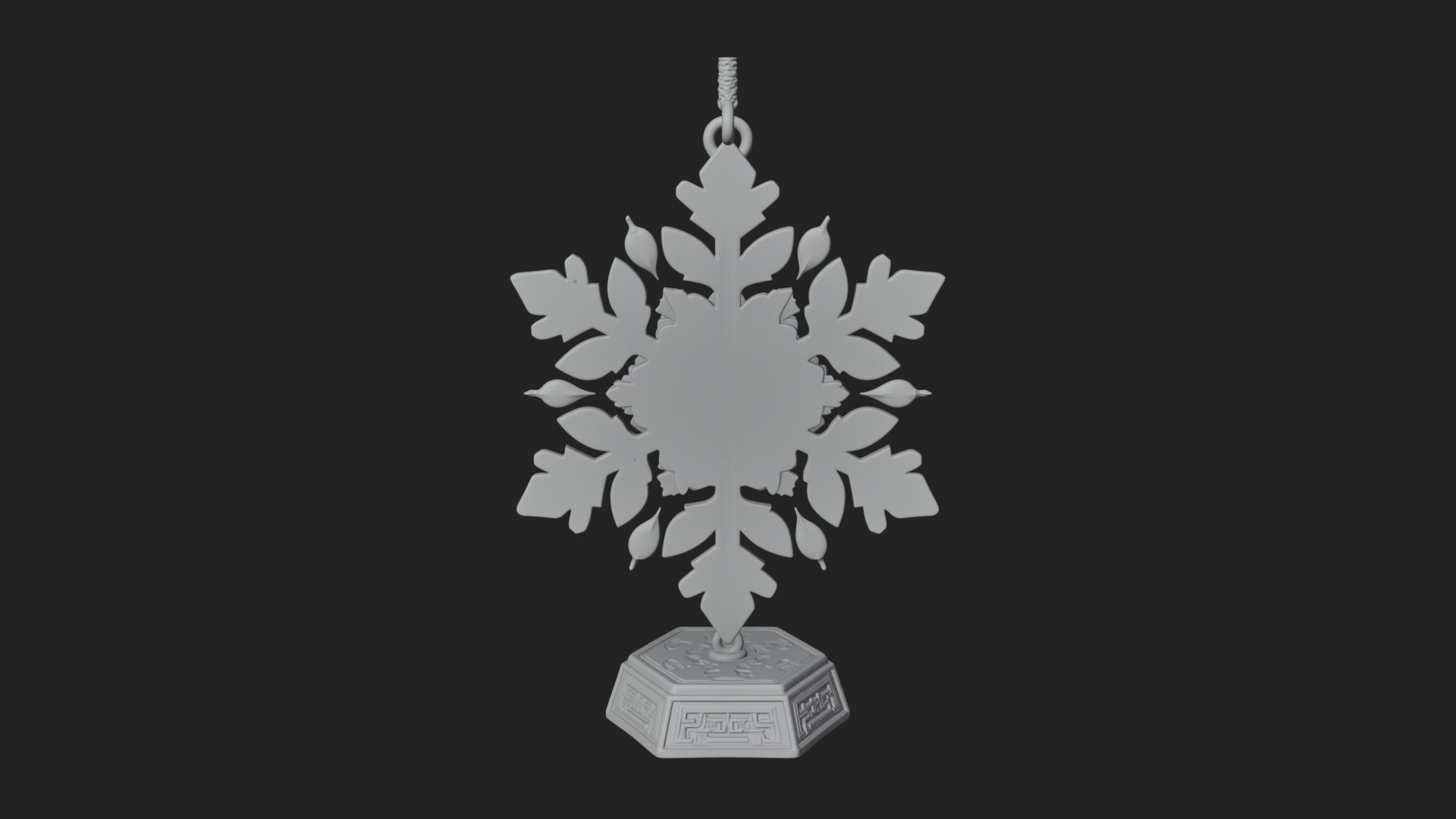 Carved Snowflake Ornament Design 2 3D Print Model 3D Model