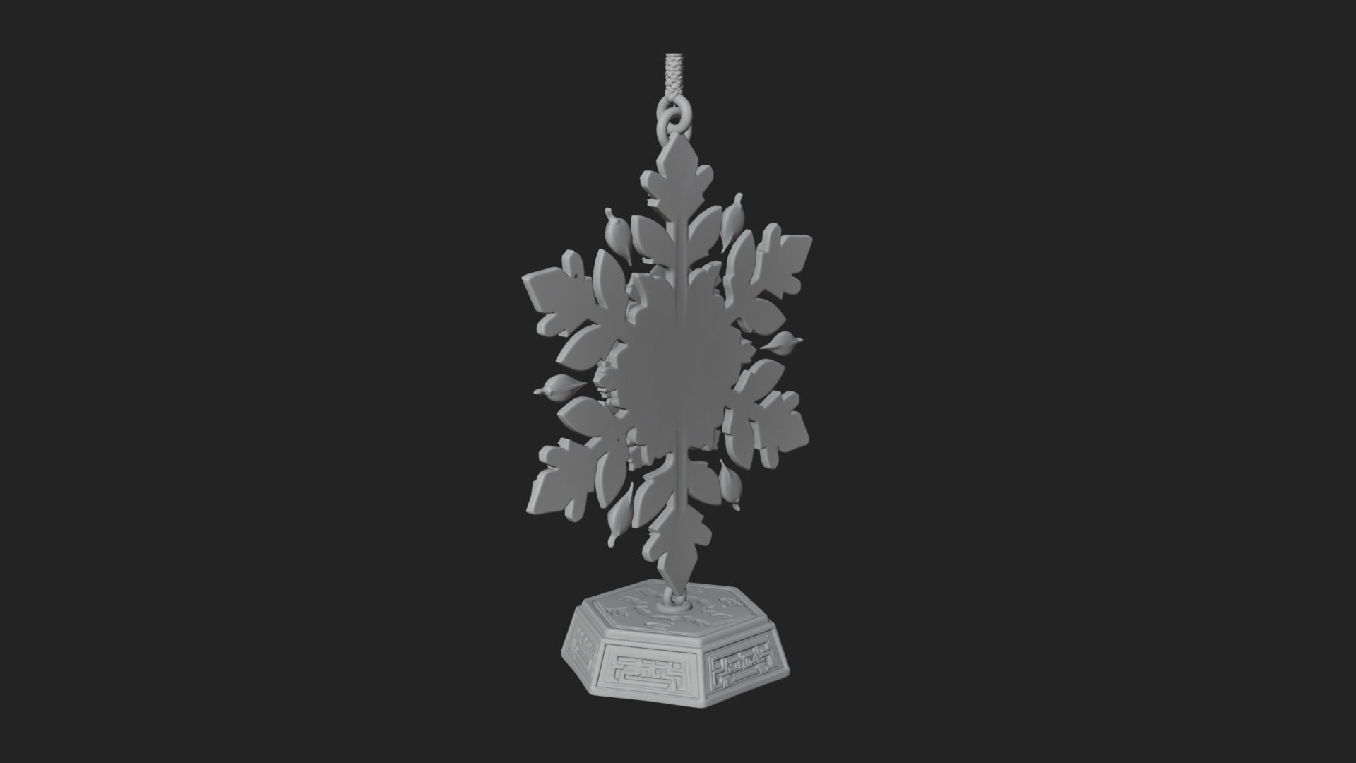 Carved Snowflake Ornament Design 2 3D Print Model 3D Model