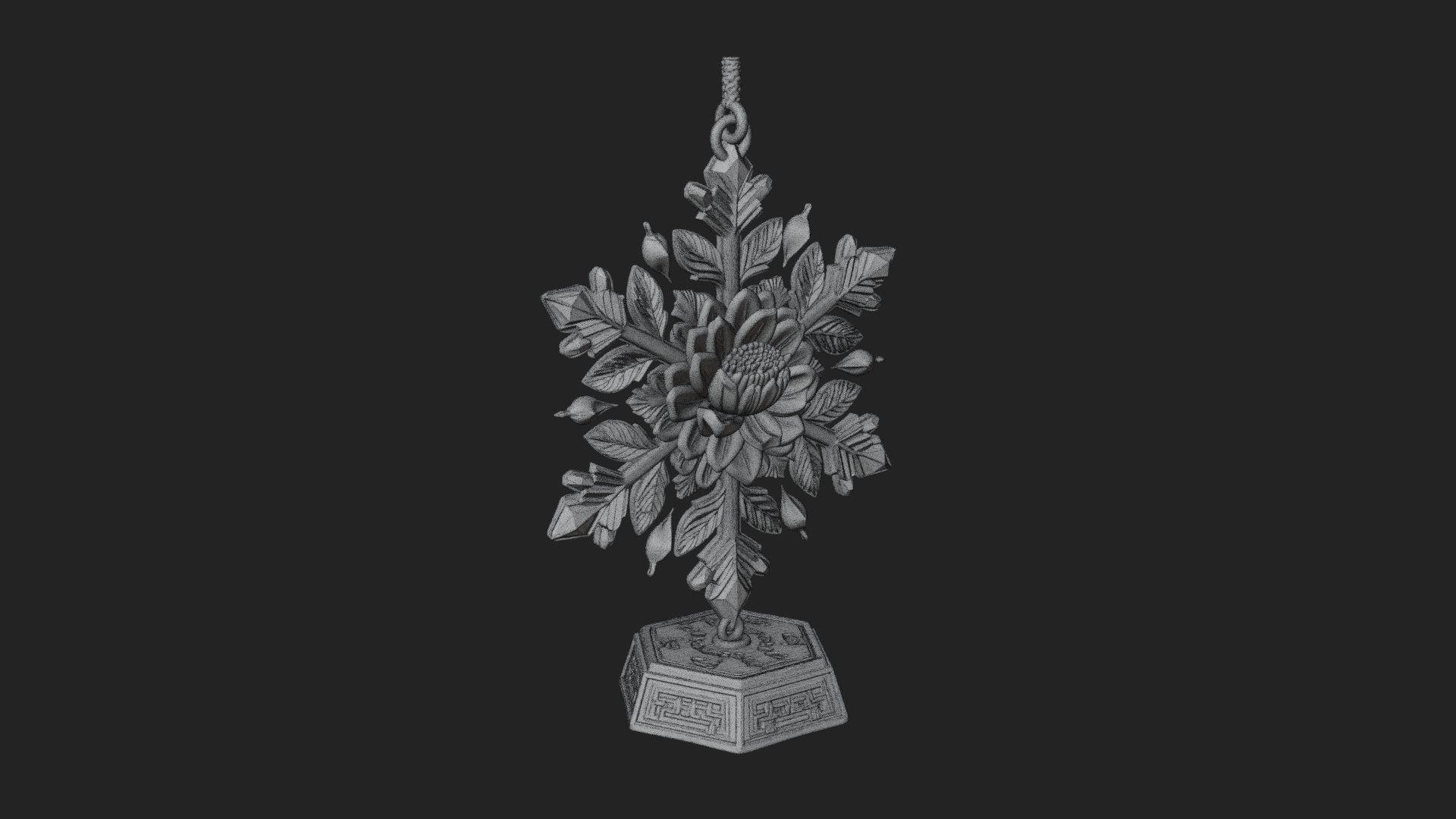 Carved Snowflake Ornament Design 2 3D Print Model 3D Model