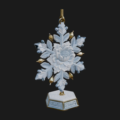 Carved Snowflake Ornament Design 2 3D Print Model