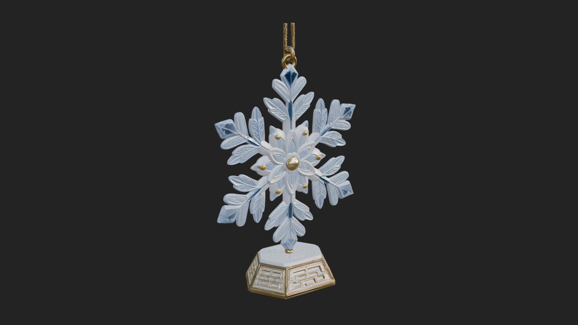 Carved Snowflake Ornament Design 3 3D Print Model 3D Model