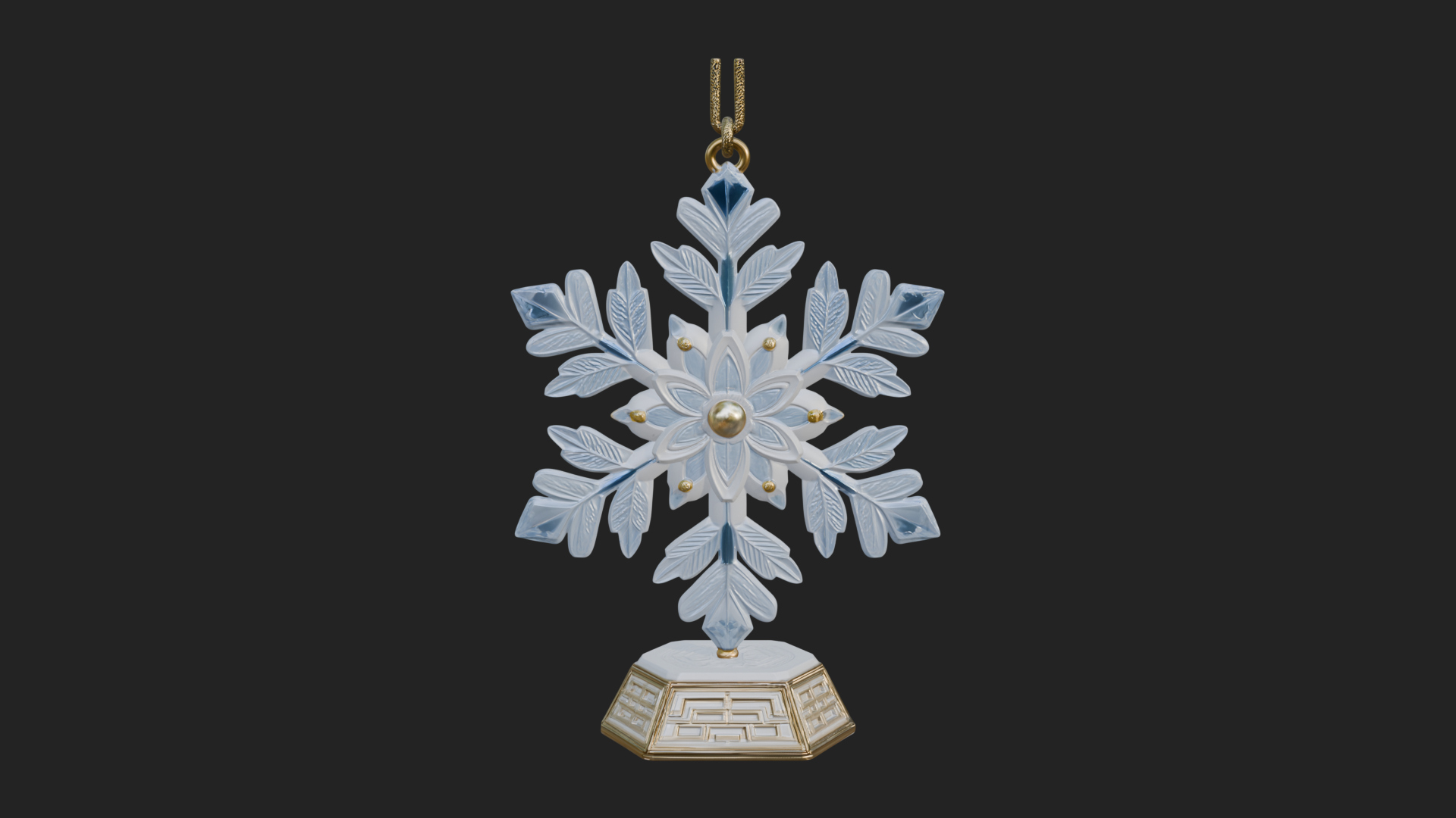 Carved Snowflake Ornament Design 3 3D Print Model 3D Model