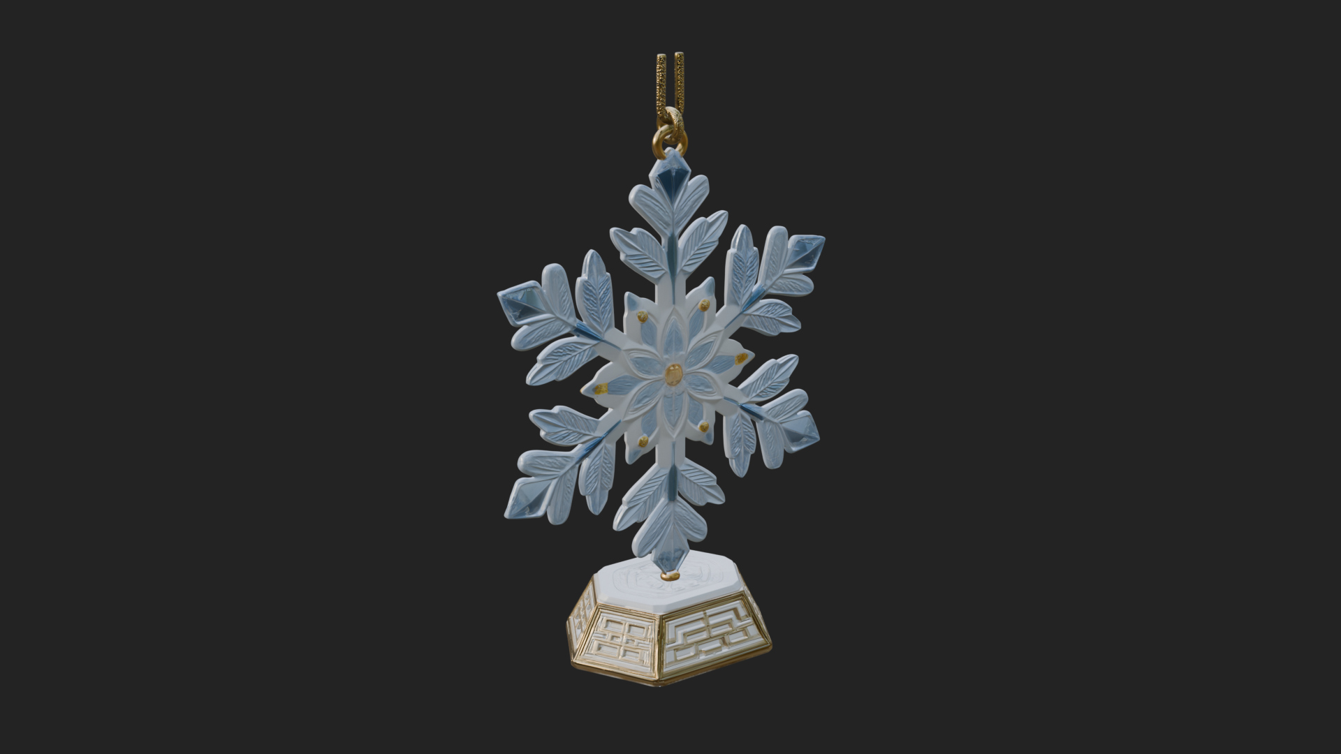 Carved Snowflake Ornament Design 3 3D Print Model 3D Model
