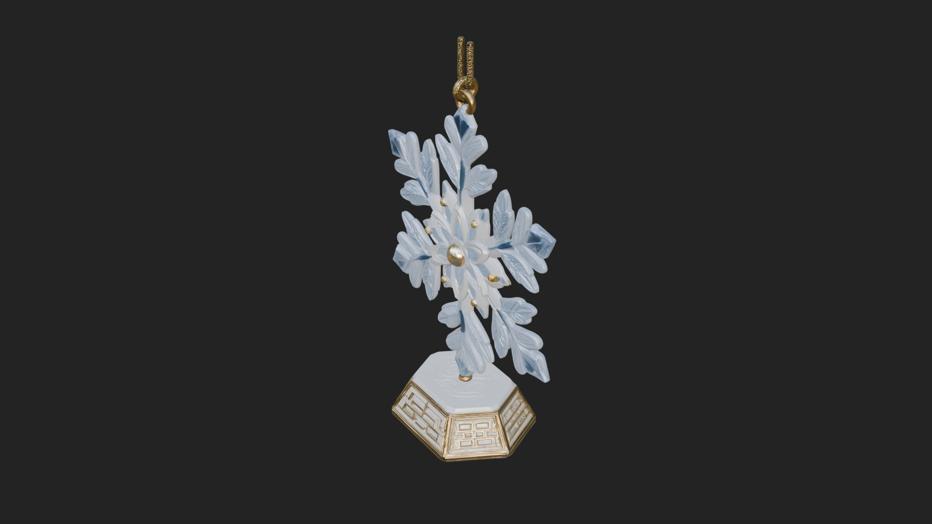 Carved Snowflake Ornament Design 3 3D Print Model 3D Model