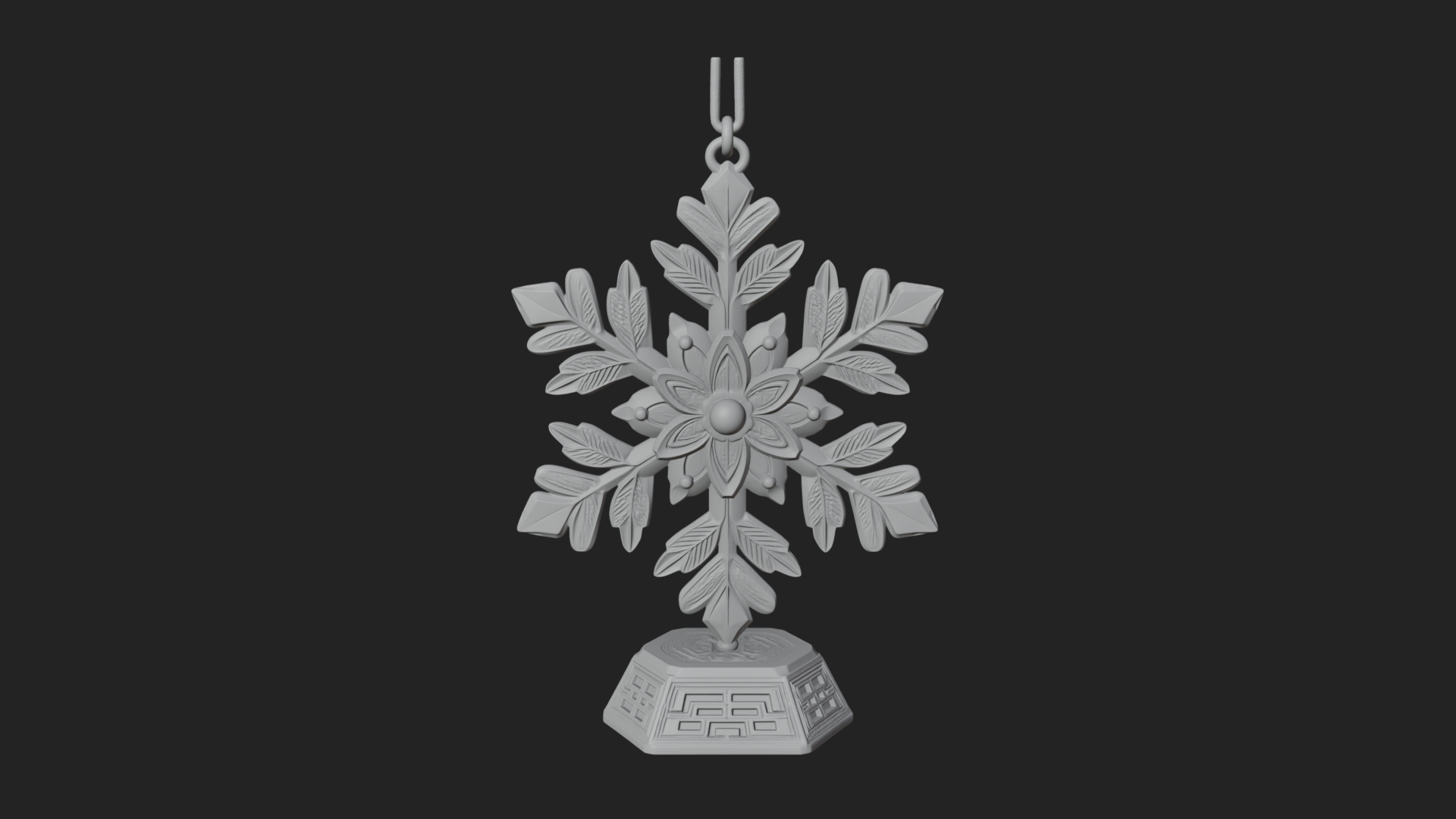 Carved Snowflake Ornament Design 3 3D Print Model 3D Model