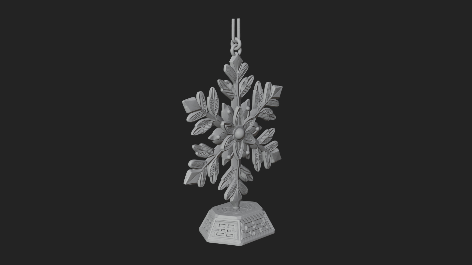 Carved Snowflake Ornament Design 3 3D Print Model 3D Model