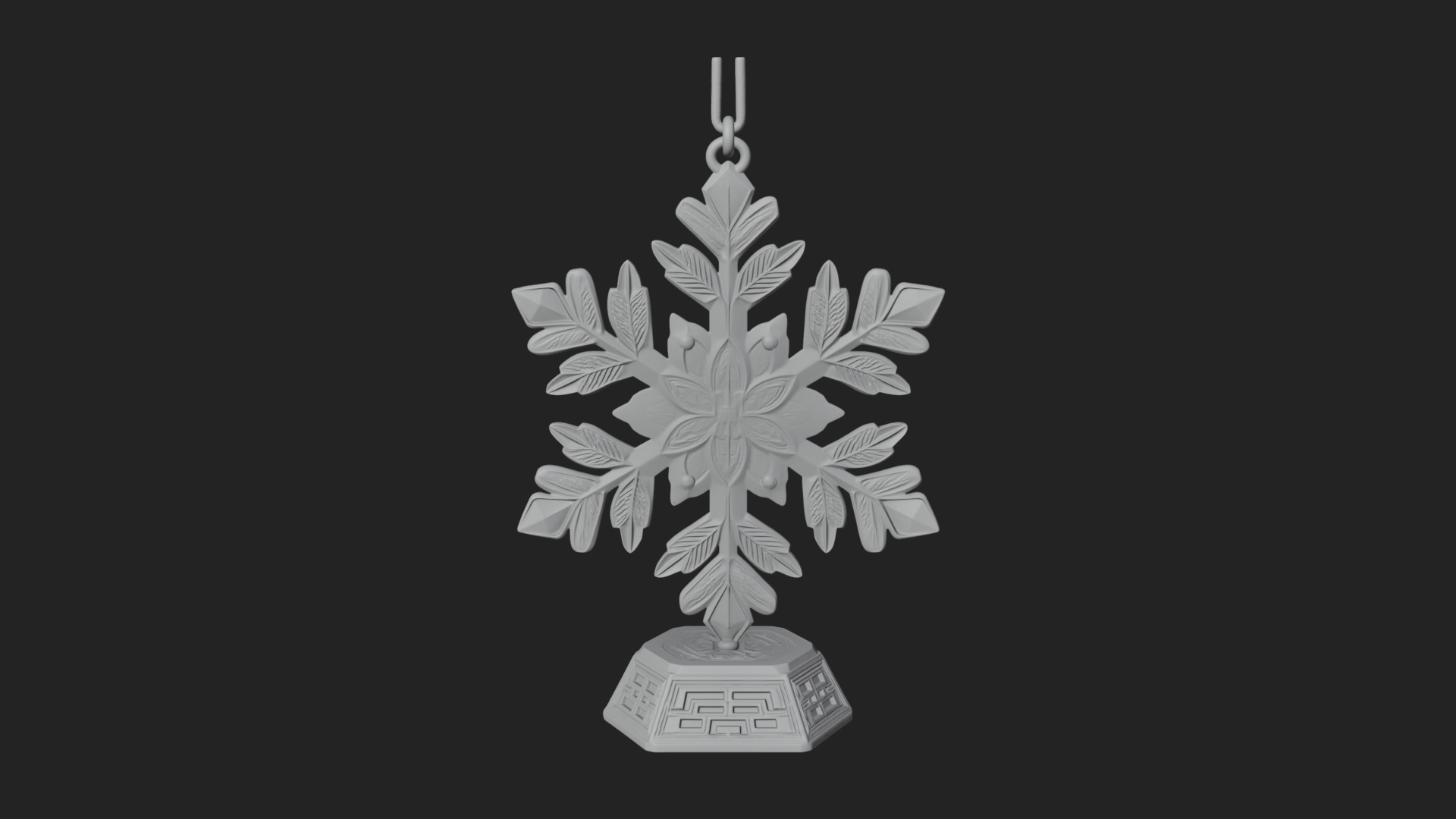 Carved Snowflake Ornament Design 3 3D Print Model 3D Model