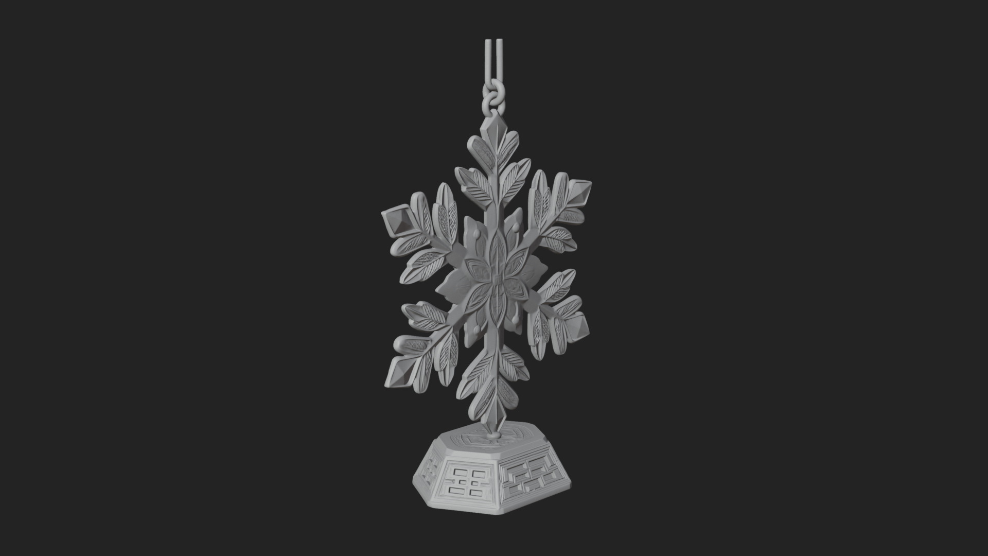Carved Snowflake Ornament Design 3 3D Print Model 3D Model