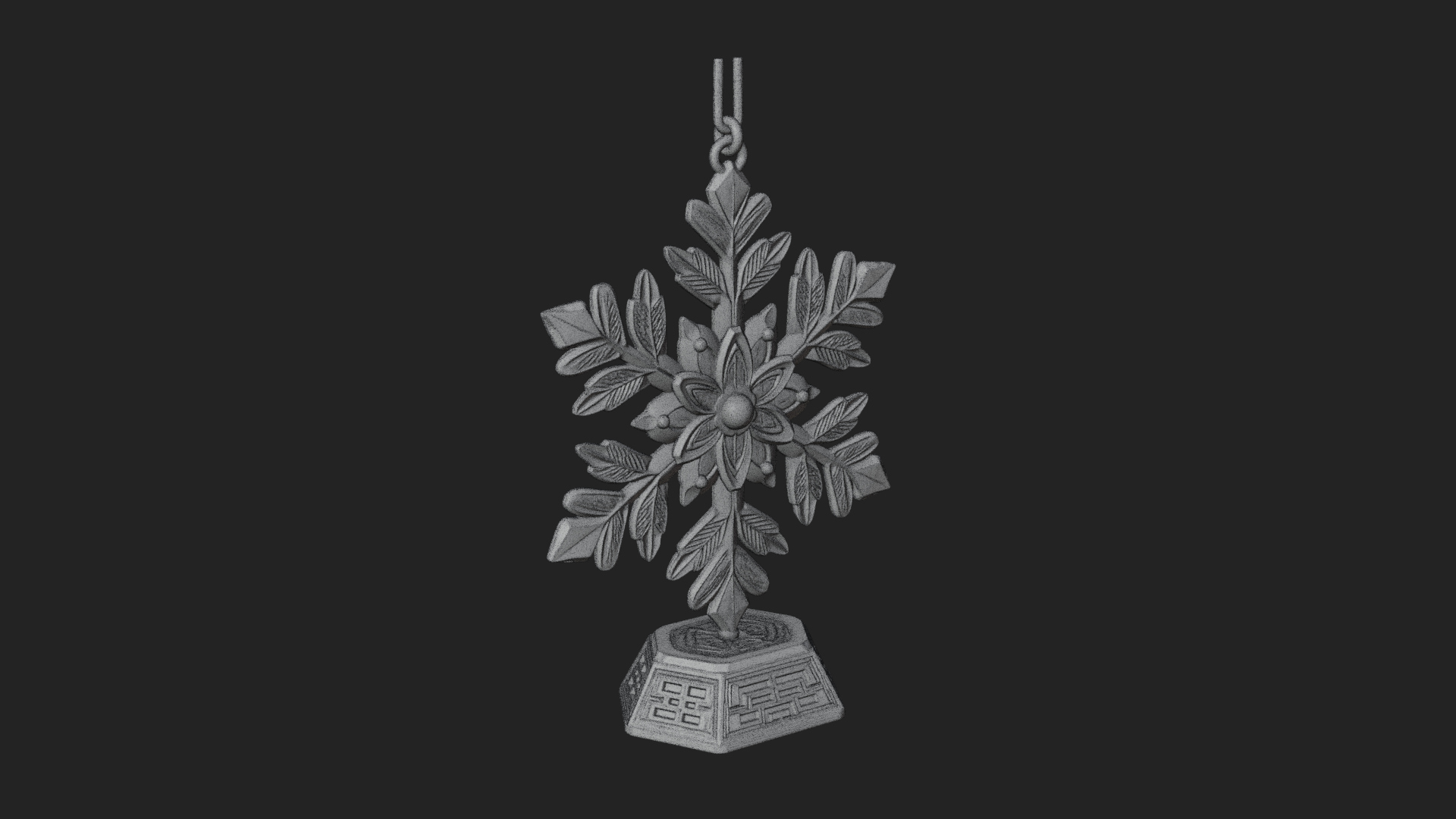 Carved Snowflake Ornament Design 3 3D Print Model 3D Model