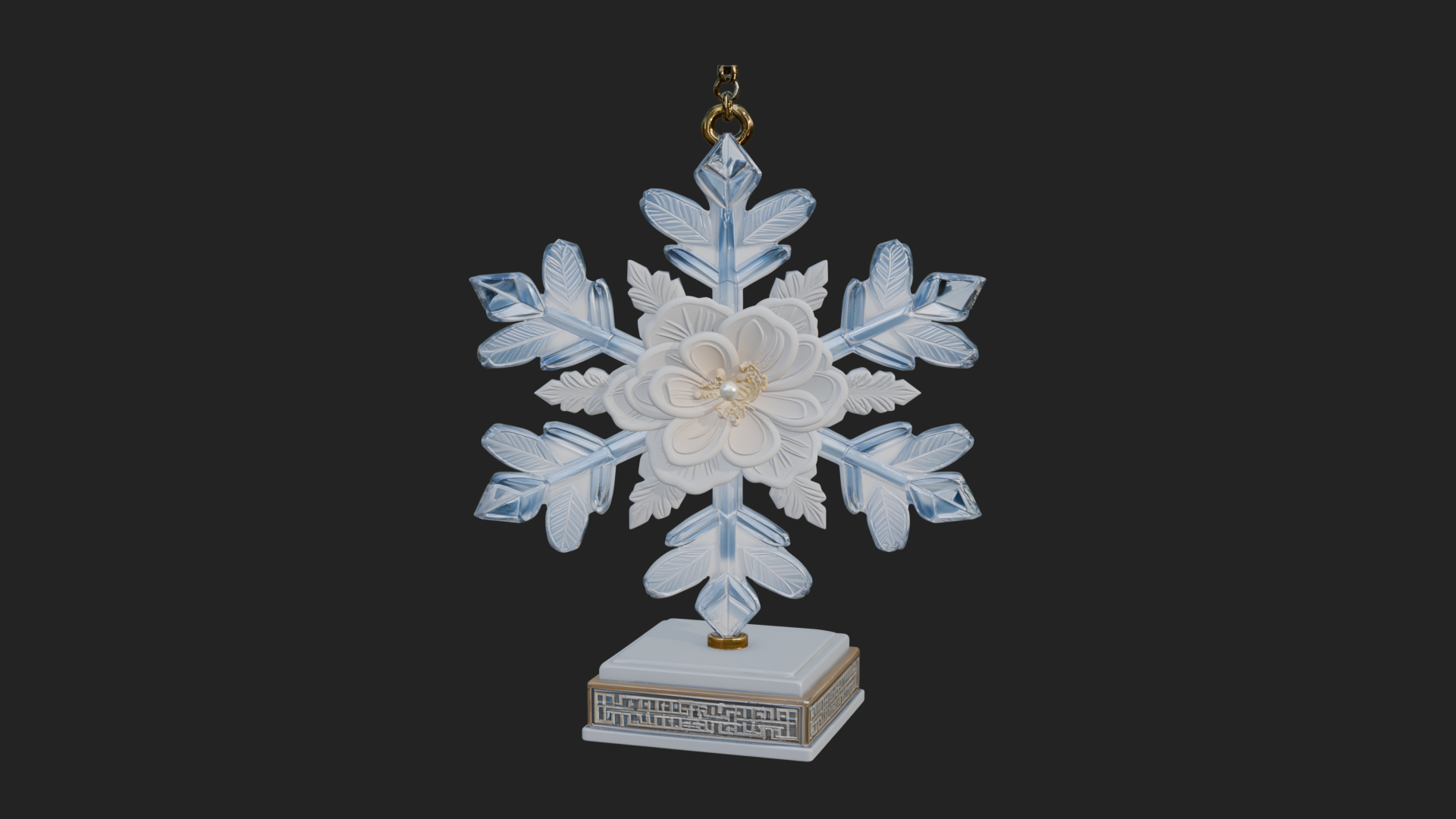 Carved Snowflake Ornament Design 4 3D Print Model 3D Model