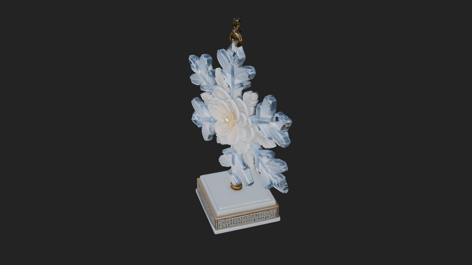 Carved Snowflake Ornament Design 4 3D Print Model 3D Model