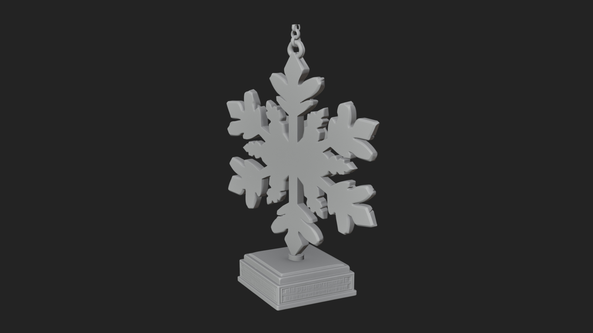Carved Snowflake Ornament Design 4 3D Print Model 3D Model