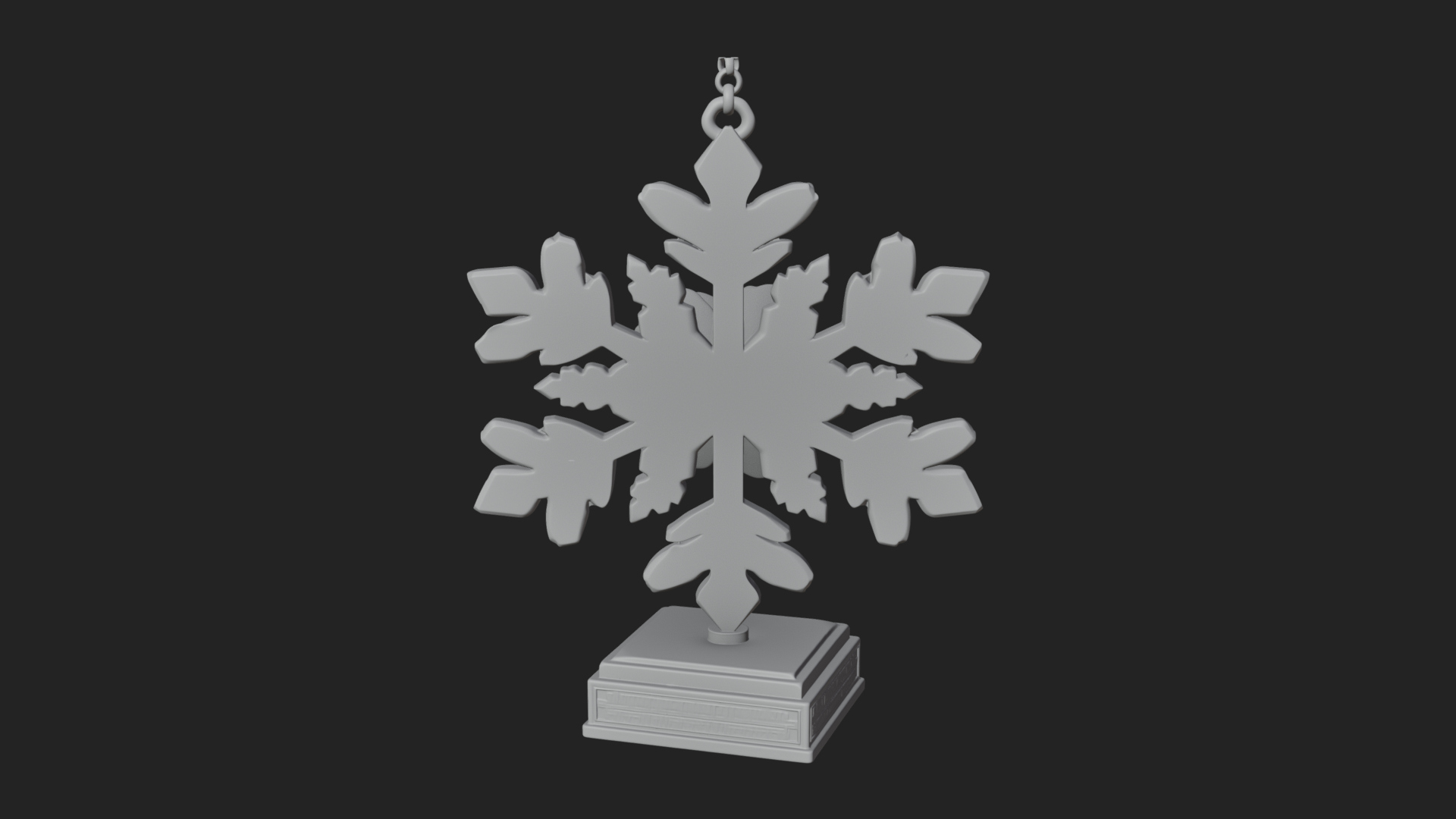 Carved Snowflake Ornament Design 4 3D Print Model 3D Model