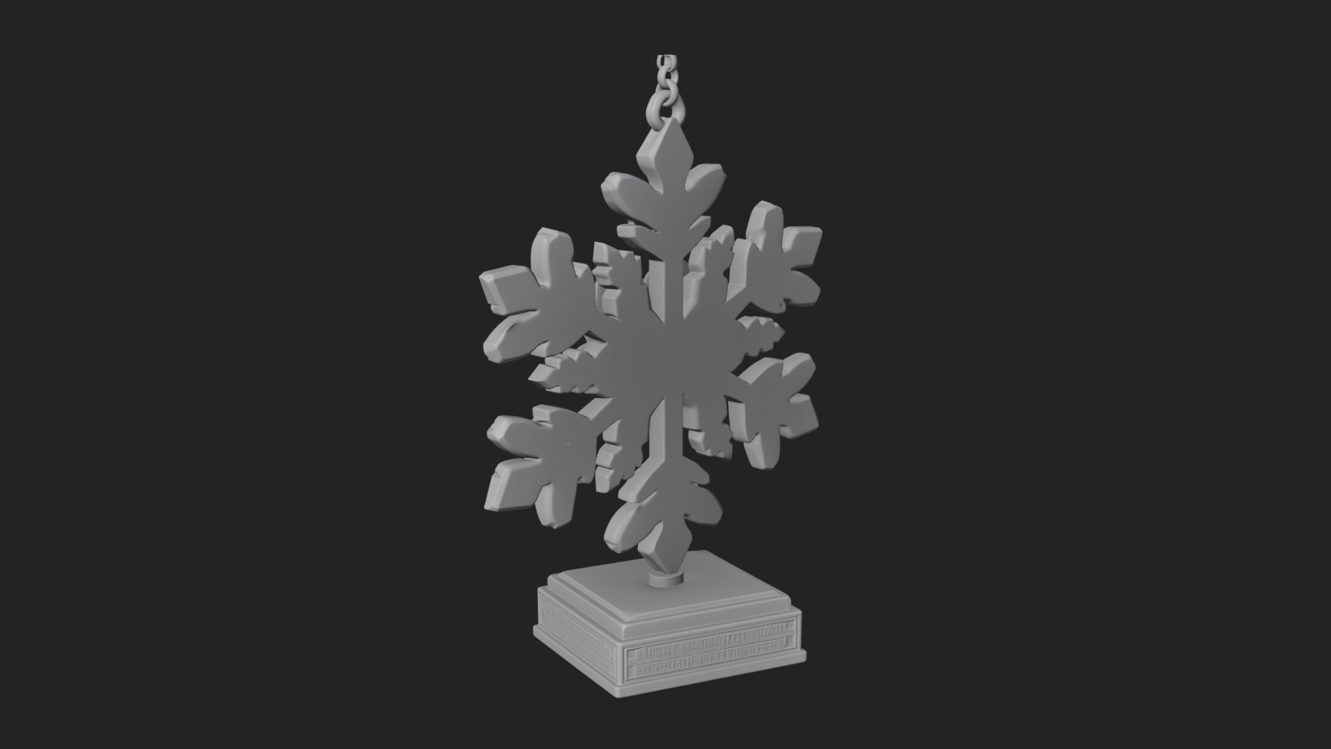 Carved Snowflake Ornament Design 4 3D Print Model 3D Model