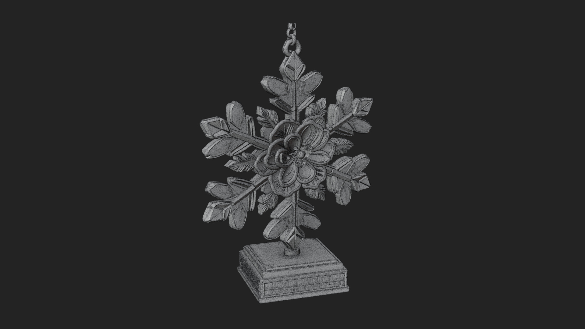 Carved Snowflake Ornament Design 4 3D Print Model 3D Model
