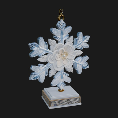 Carved Snowflake Ornament Design 4 3D Print Model