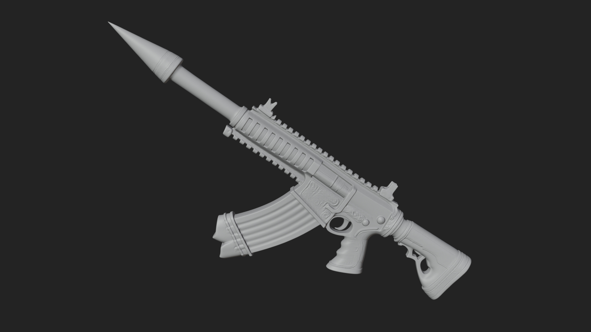 Carved Spike Barrel Launcher Model Design 4 3D Print Model 3D Model