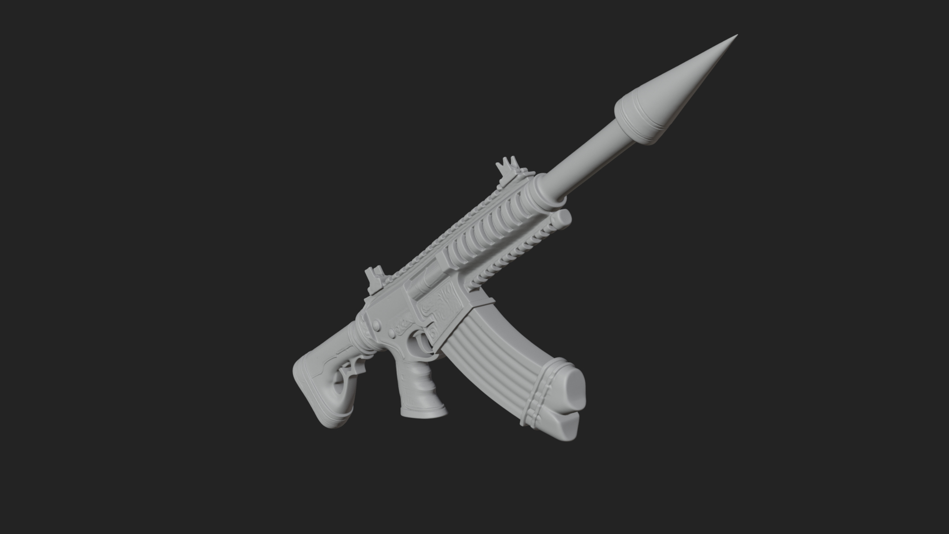 Carved Spike Barrel Launcher Model Design 4 3D Print Model 3D Model