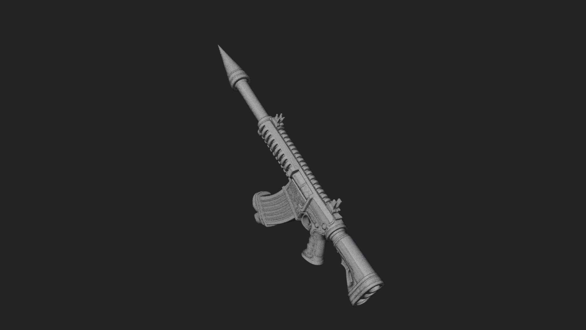 Carved Spike Barrel Launcher Model Design 4 3D Print Model 3D Model