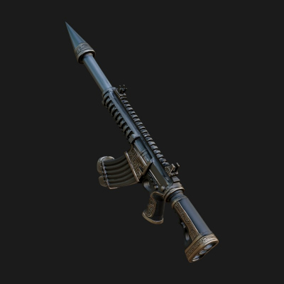 Carved Spike Barrel Launcher Model Design 4 3D Print Model