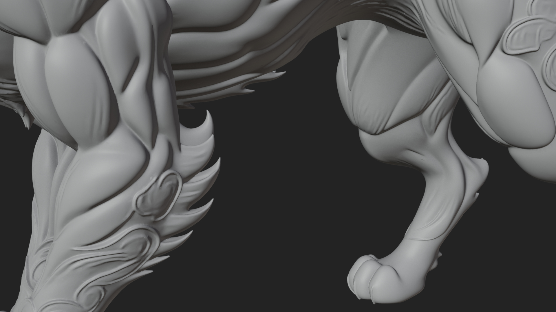 Carved Spirit Cat Statue Design 1 3D Print Model 3D Model