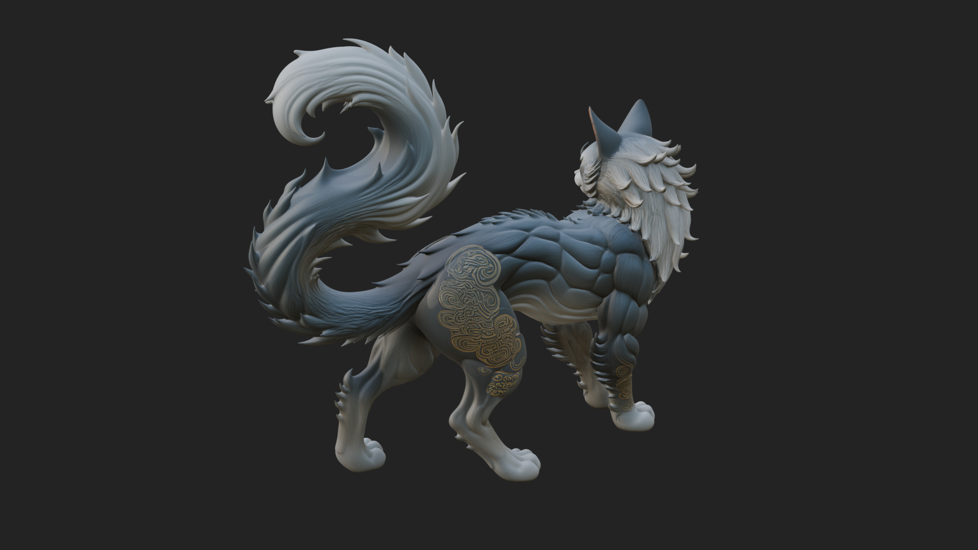 Carved Spirit Cat Statue Design 2 3D Print Model 3D Model