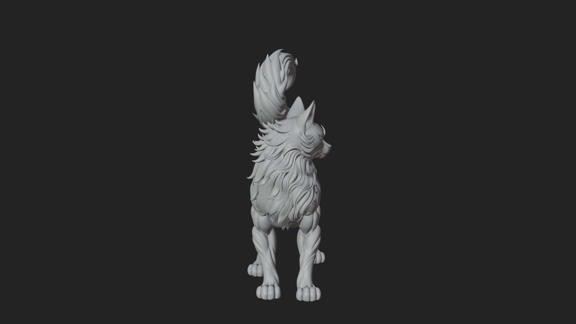 Carved Spirit Cat Statue Design 2 3D Print Model 3D Model