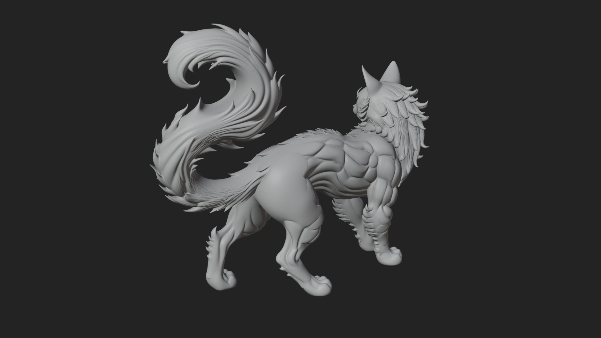 Carved Spirit Cat Statue Design 2 3D Print Model 3D Model