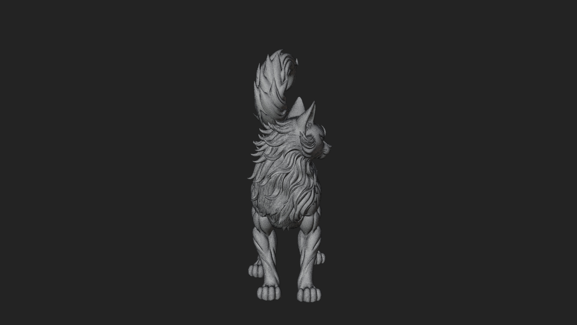 Carved Spirit Cat Statue Design 2 3D Print Model 3D Model
