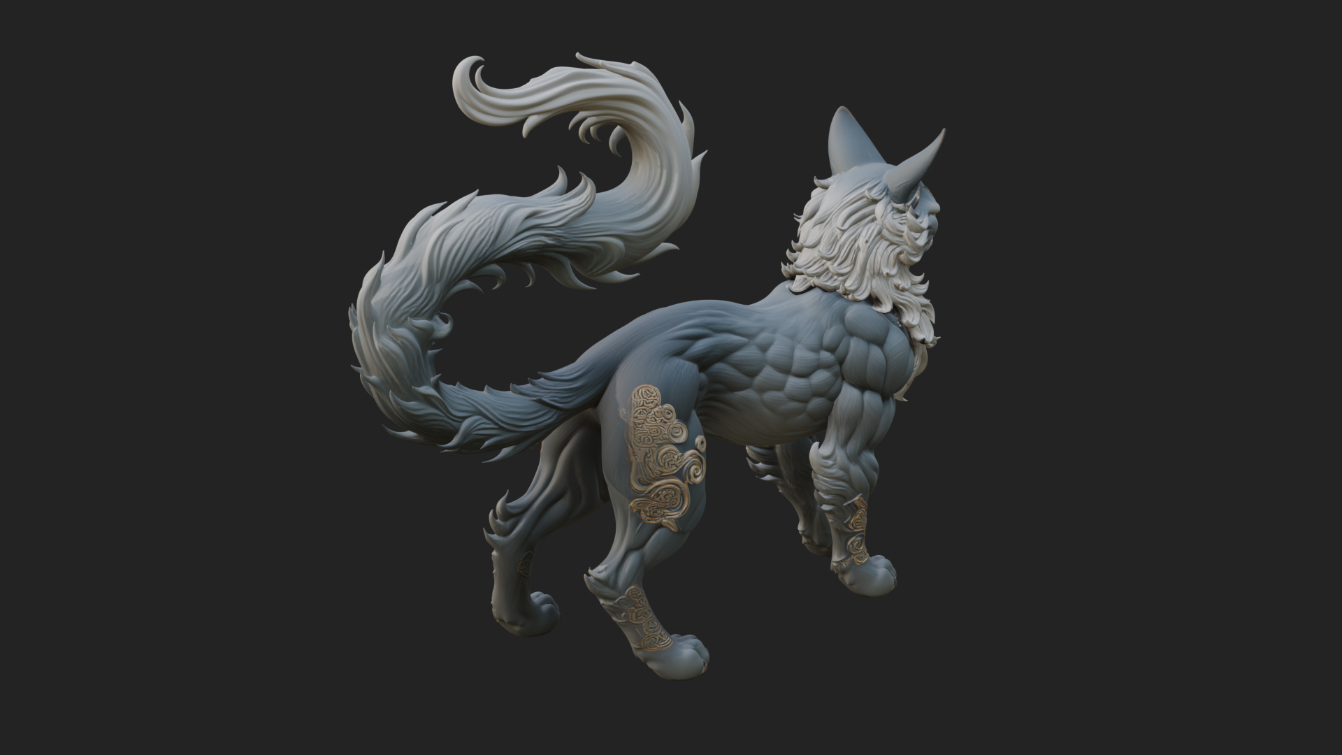 Carved Spirit Cat Statue Design 3 3D Print Model 3D Model