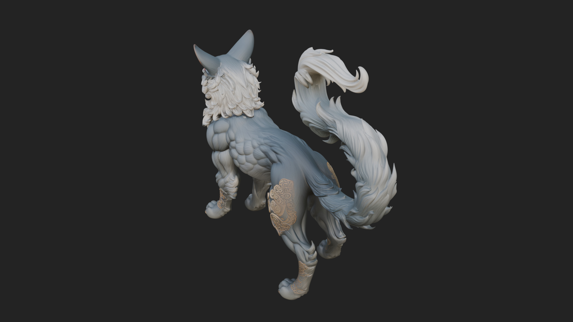 Carved Spirit Cat Statue Design 3 3D Print Model 3D Model