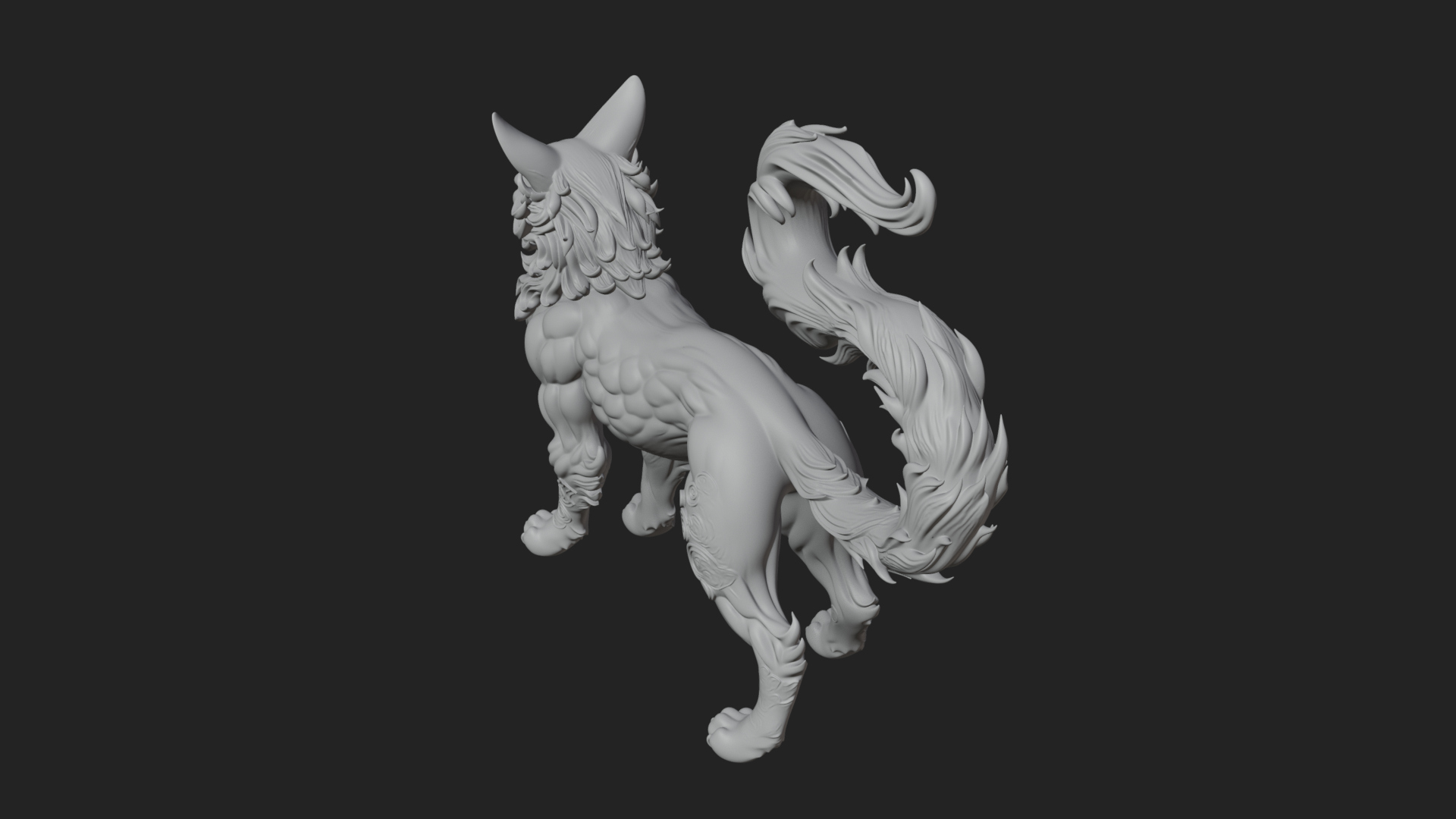 Carved Spirit Cat Statue Design 3 3D Print Model 3D Model