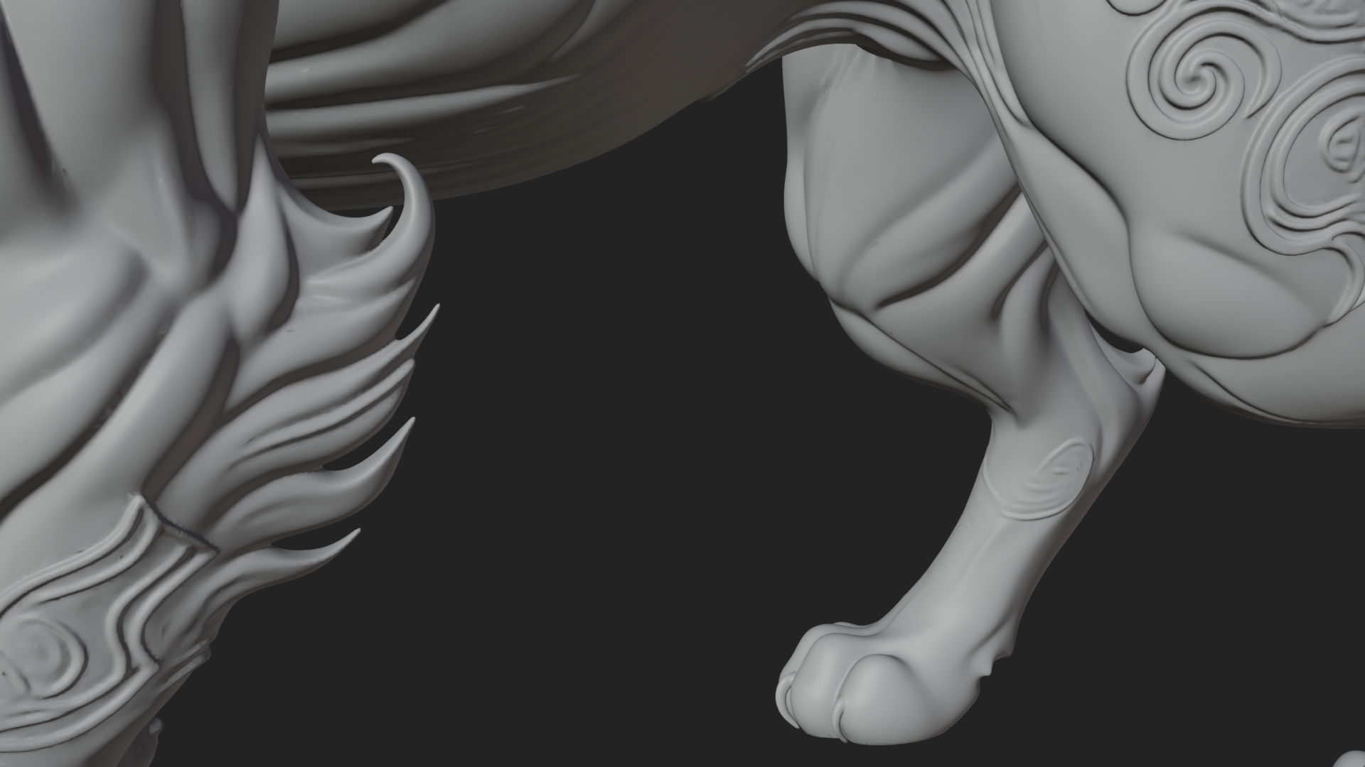 Carved Spirit Cat Statue Design 3 3D Print Model 3D Model