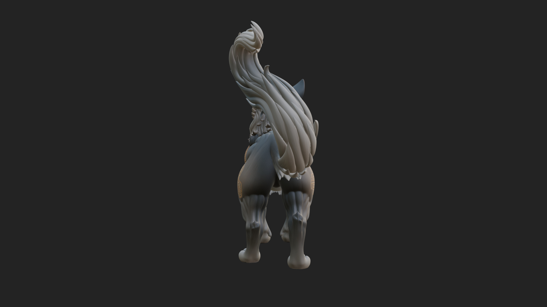Carved Spirit Fox Statue Design 1 3D Print Model 3D Model