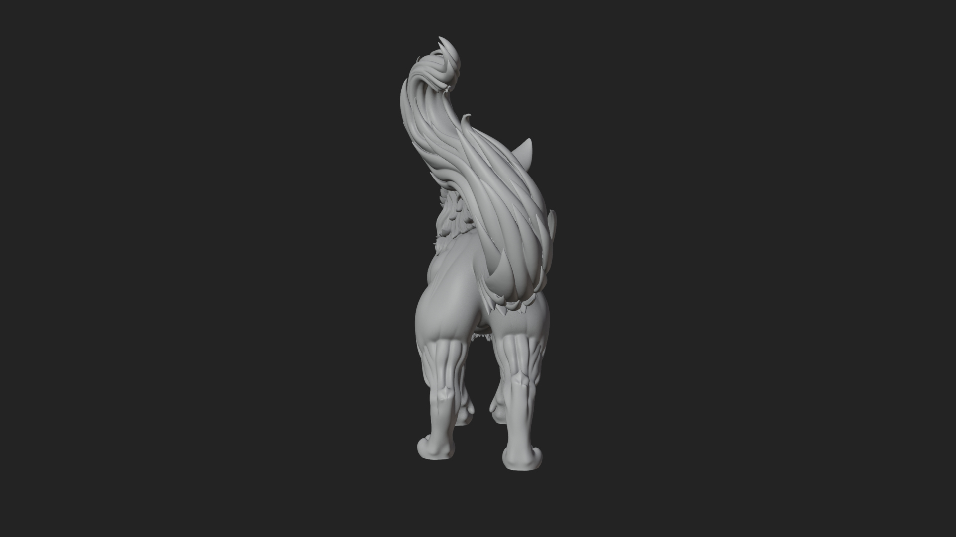 Carved Spirit Fox Statue Design 1 3D Print Model 3D Model