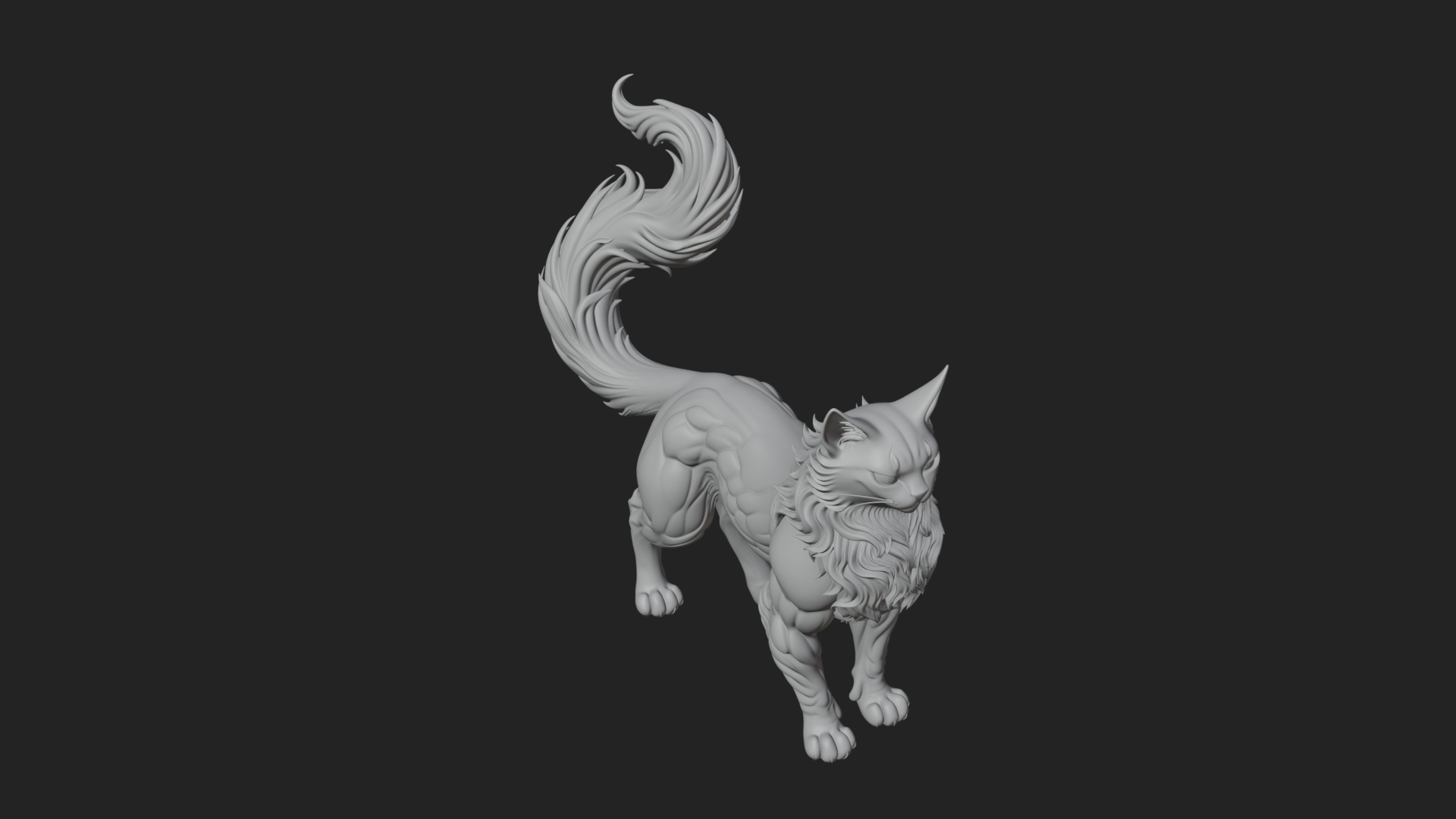 Carved Spirit Fox Statue Design 1 3D Print Model 3D Model