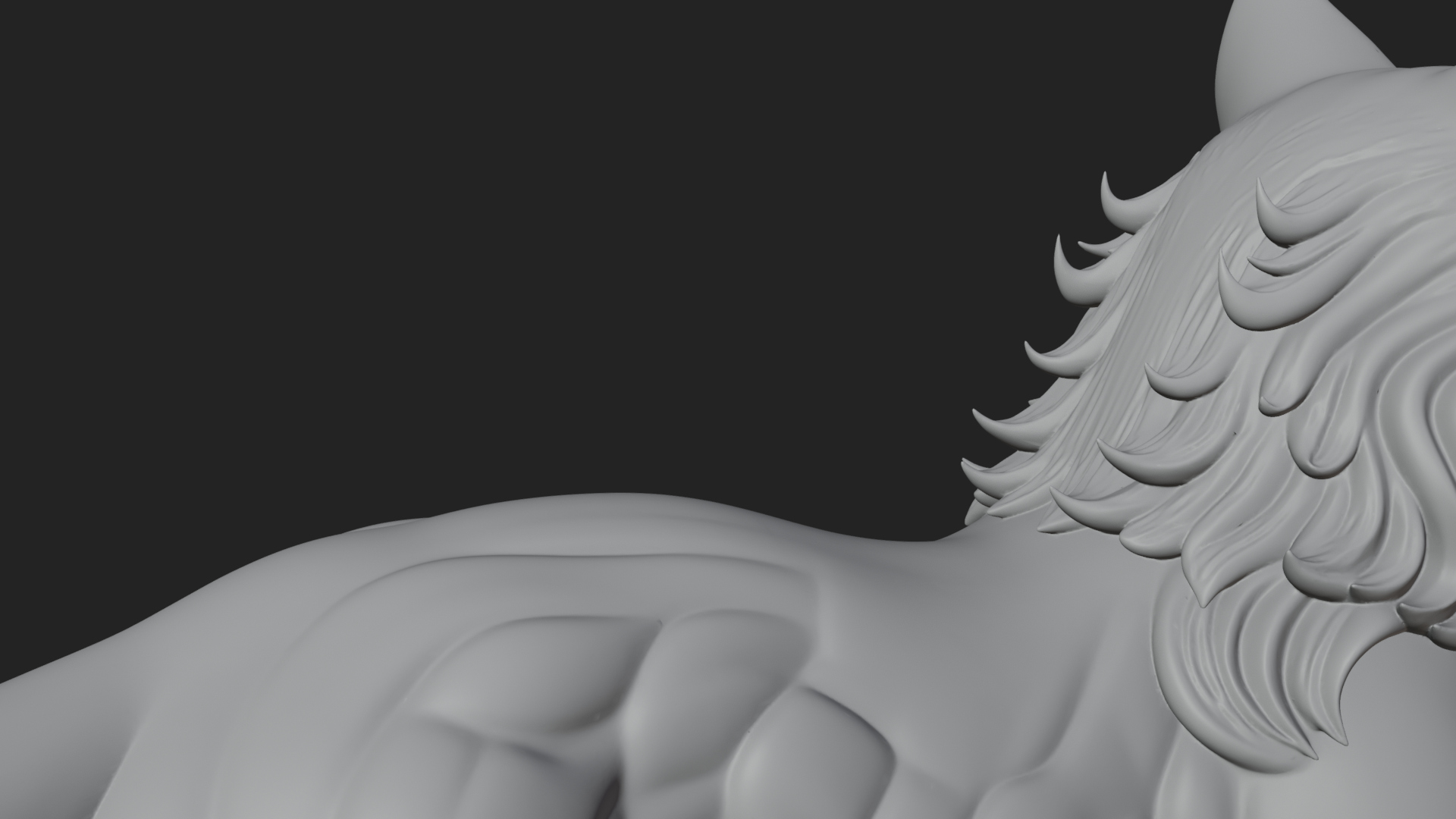 Carved Spirit Fox Statue Design 1 3D Print Model 3D Model