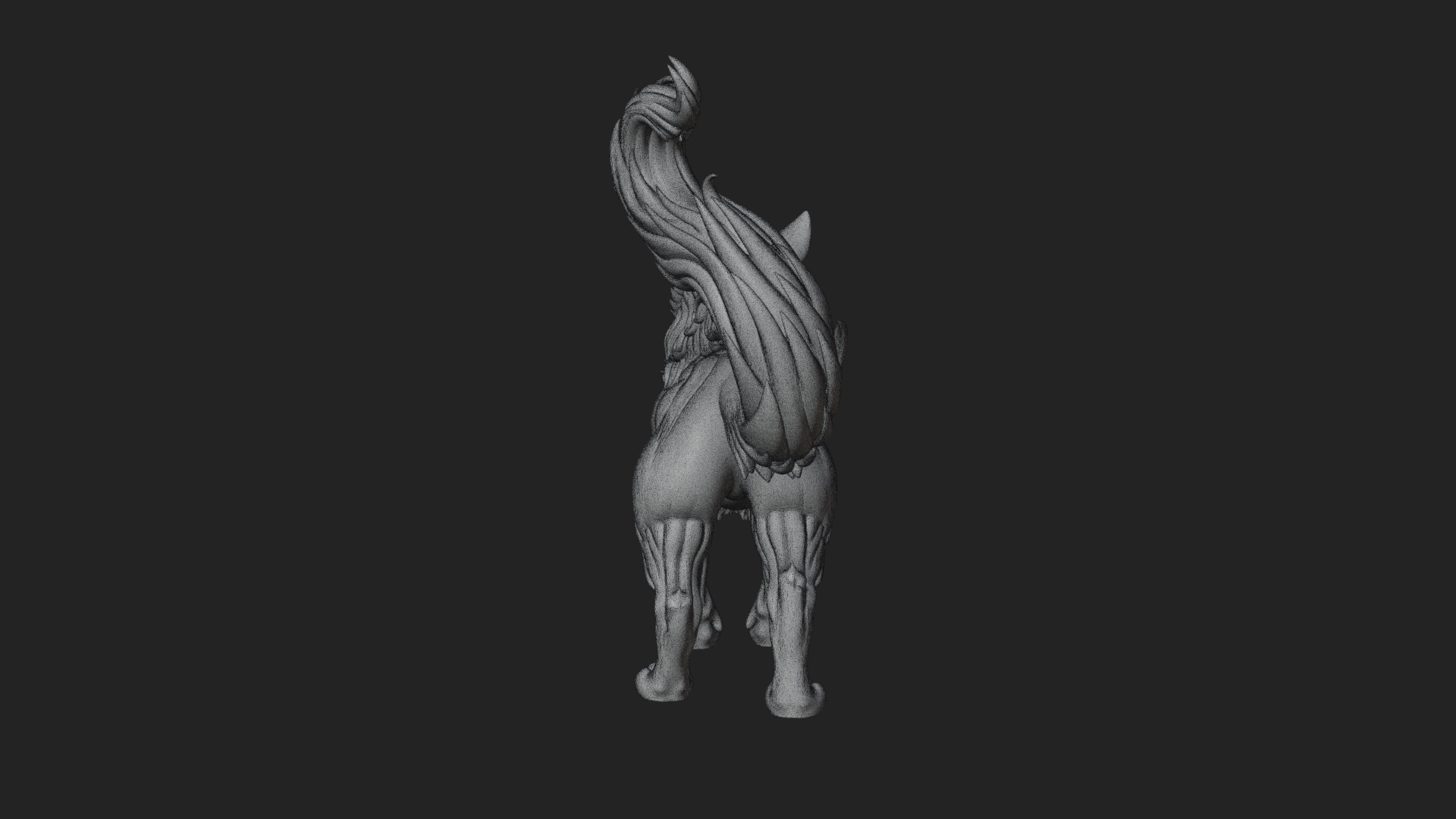Carved Spirit Fox Statue Design 1 3D Print Model 3D Model