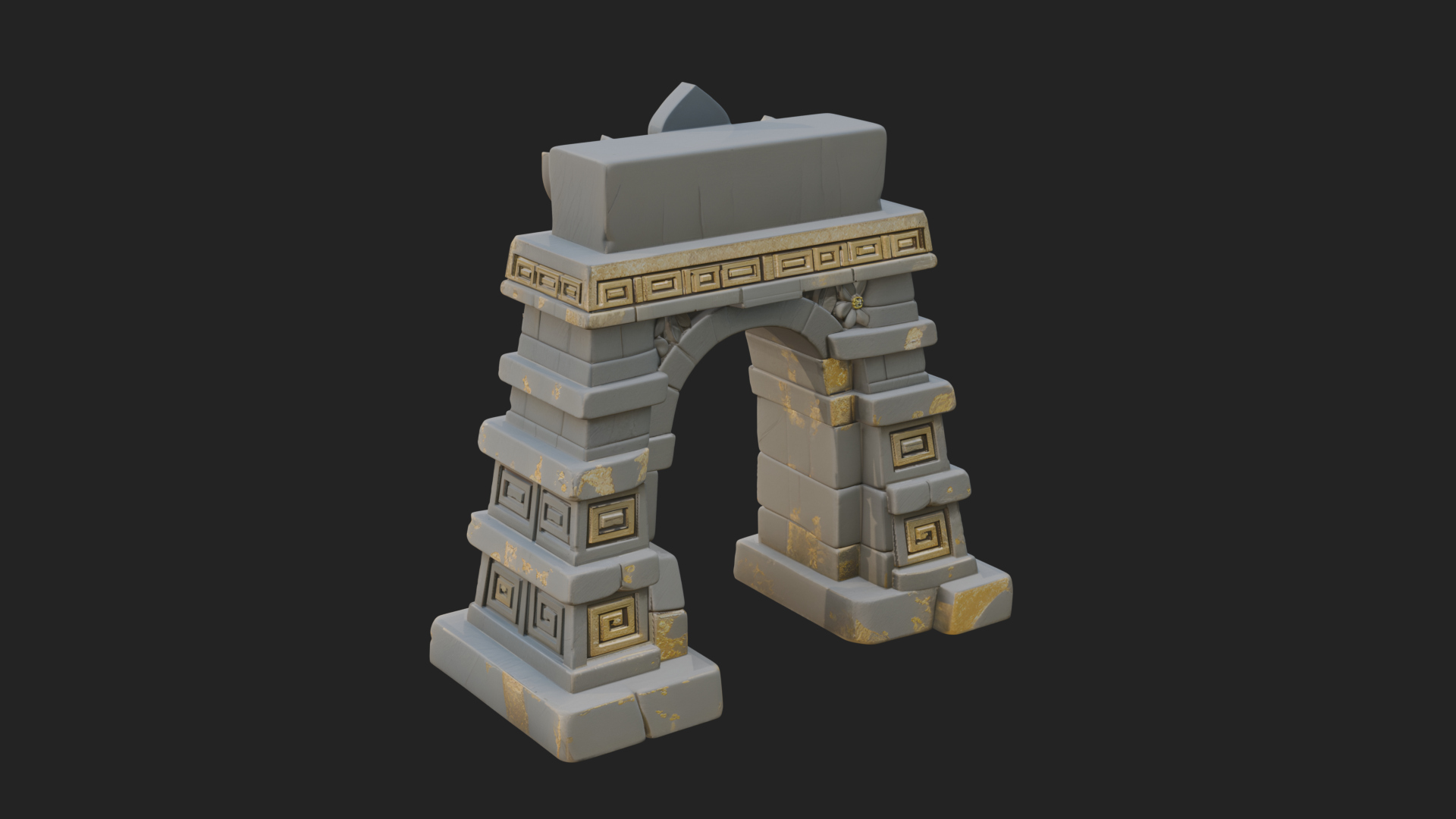 Carved Stone Garden Arch Design 1 3D Print Model 3D Model