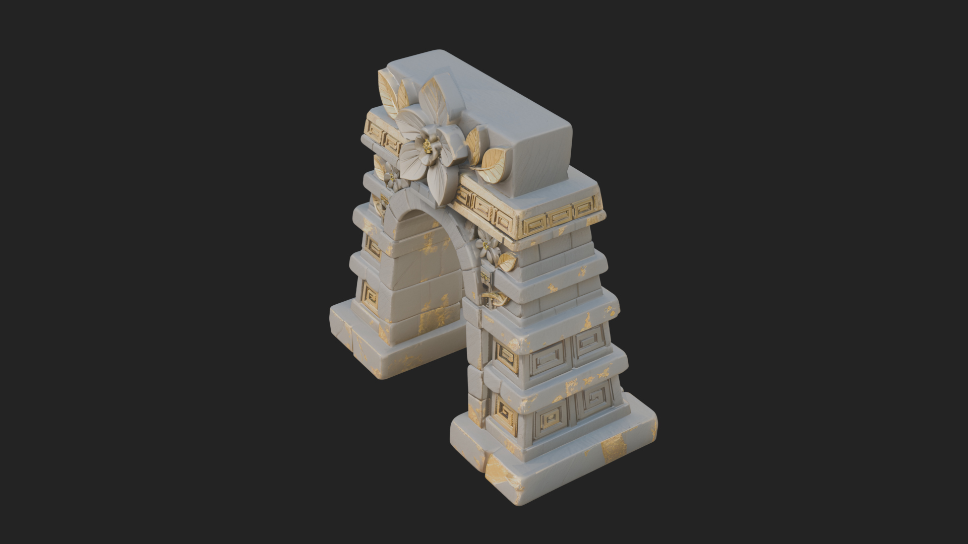 Carved Stone Garden Arch Design 1 3D Print Model 3D Model