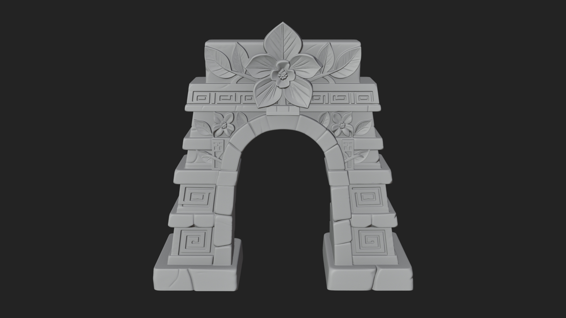 Carved Stone Garden Arch Design 1 3D Print Model 3D Model
